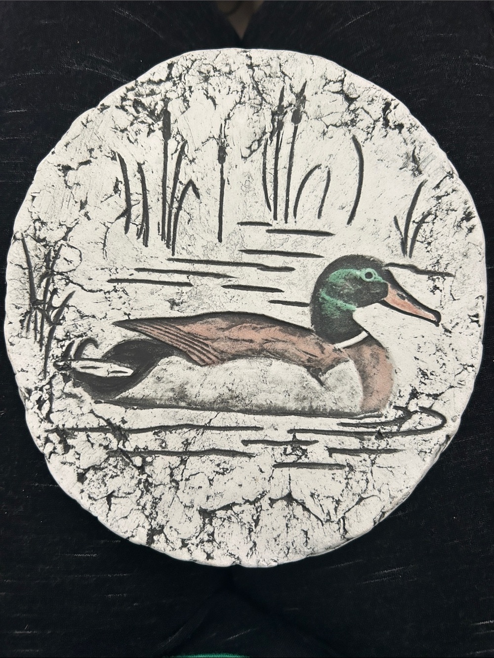 Mallard Duck Decorative Ceramic Wall Plaque - White, Green, Brown